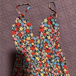 NWOT FLORAL MINI CORSET DRESS